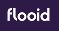 Purple and white logo for Flooid 
